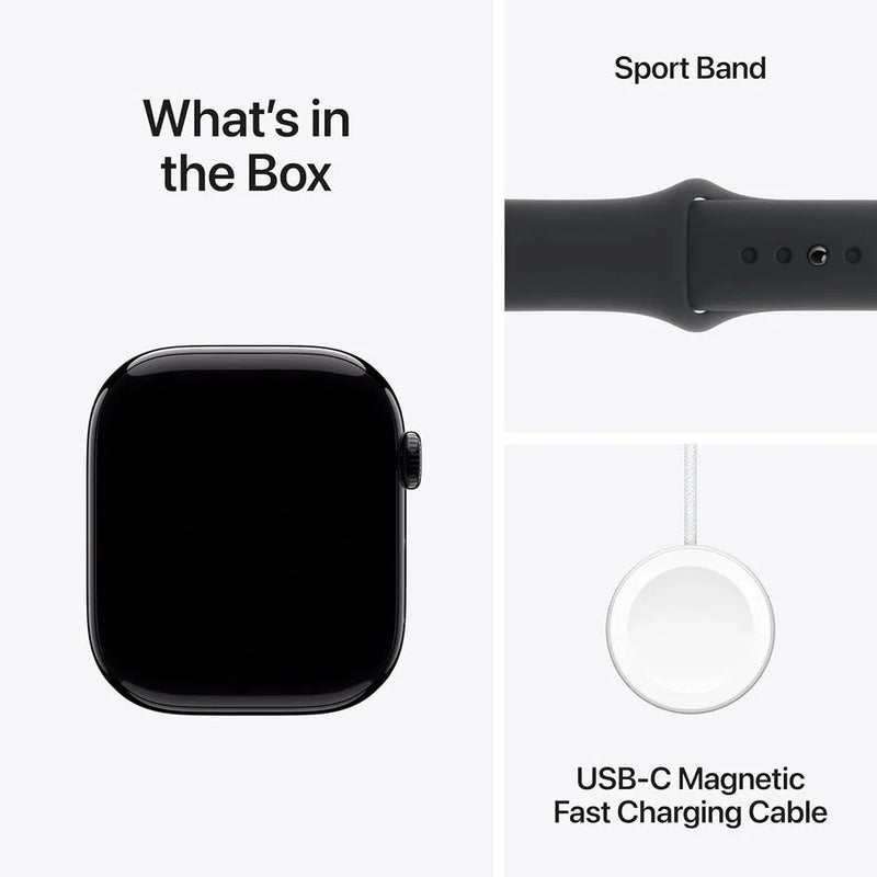 Apple Watch Series 10 – GPS, 46mm, Jet Black, Sport Band