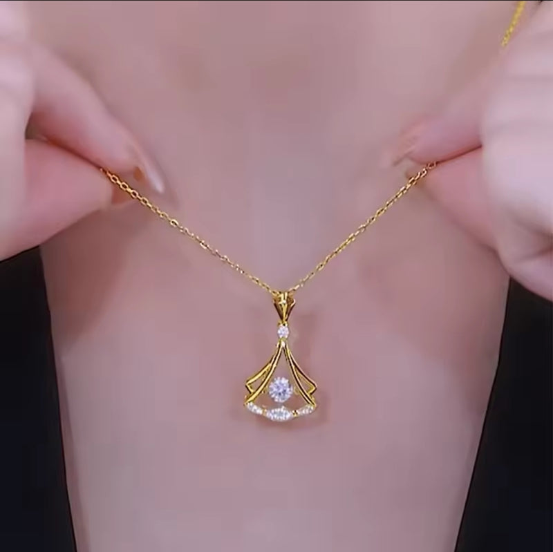 24K Gold Plated Fan Necklace