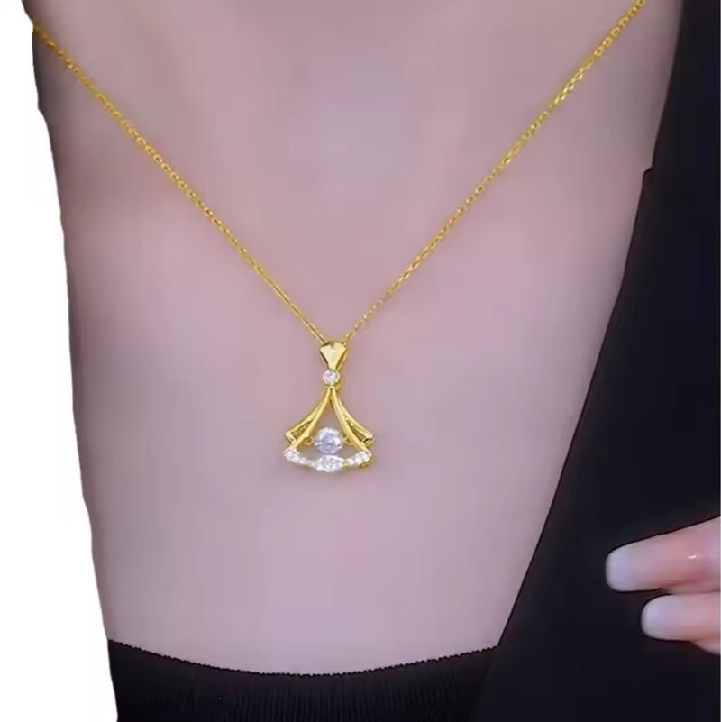 24K Gold Plated Fan Necklace